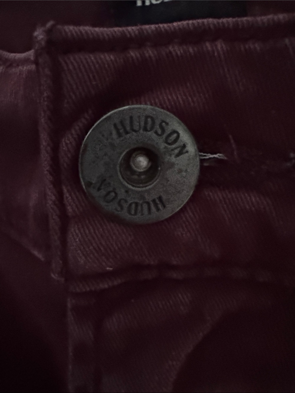 Hudson Low Rise Skinny Pants in Deep Burgundy - Picture 3 of 7